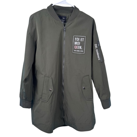 Urban Crew With Litmus Other - Green Raincoat with Stand-Up Collar and Zipper Closure